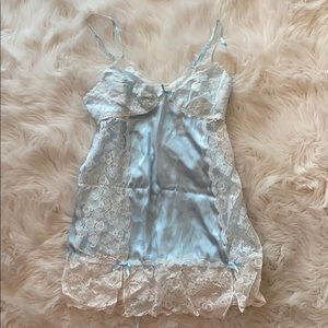 NWOT Bridal Blue And White Babydoll